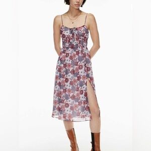 Aritzia Wilfred Sz M Genoa Floral Cottagecore Feminine Romantic Midi Dress